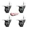 Service Caster 3'' Gray Polyurethane Swivel 7/16'' Stem Caster Set with Total Lock Brake, 4PK SCC-GRTTL20S314-PPUB-716138-4 - alternate 3